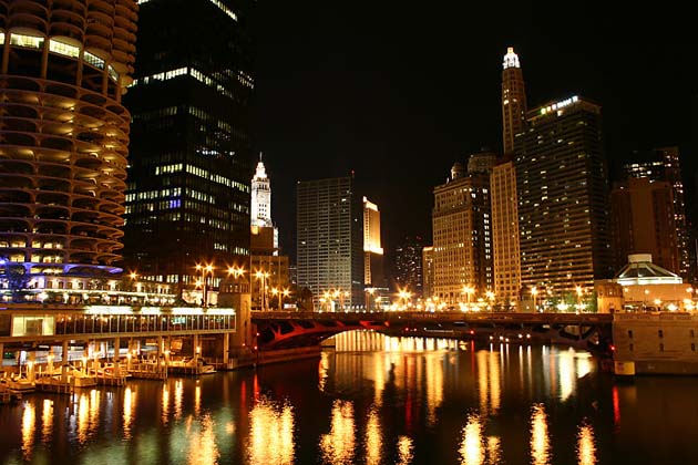 Илинойс. Ночной Чикаго